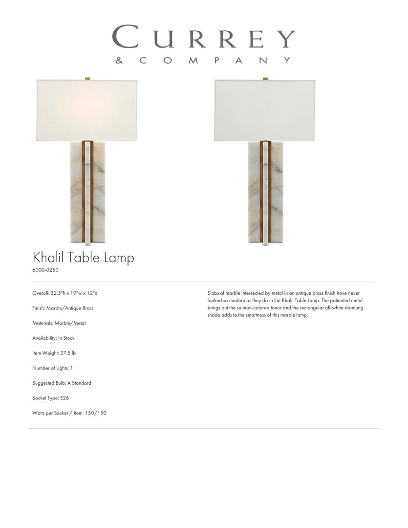 Currey And Company Khalil Table Lamp New Arrivals 5 Currey And Company Khalil Table Lamp New Arrivals