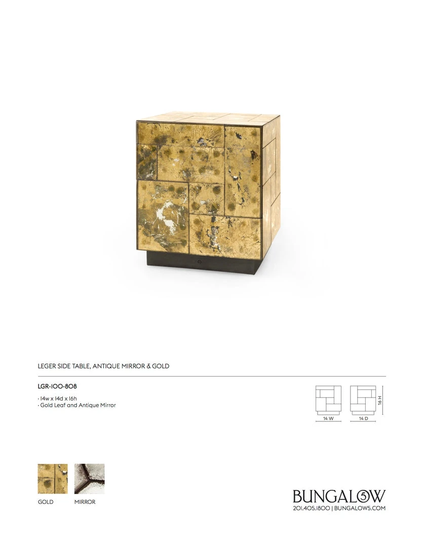 Bungalow 5 Leger Side Table Antique Mirror And Gold 6 Bungalow 5 Leger Side Table Antique Mirror And Gold