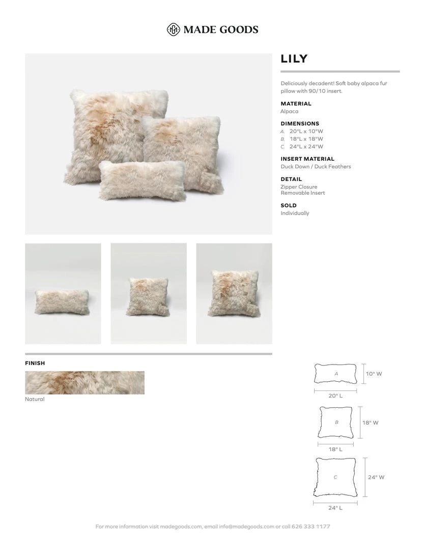 Made Goods Lily Cream Alpaca Pillow Square New Arrivals 7 Made Goods Lily Cream Alpaca Pillow Square New Arrivals