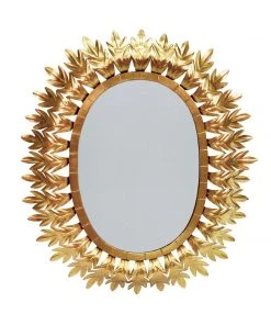 Worlds Away Lona Oval Mirror Gold Leaf New Arrivals