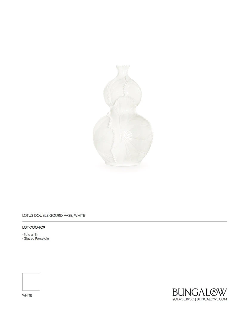 Bungalow 5 New Arrivals Lotus Double Gourd Vase White 6 Bungalow 5 New Arrivals Lotus Double Gourd Vase White