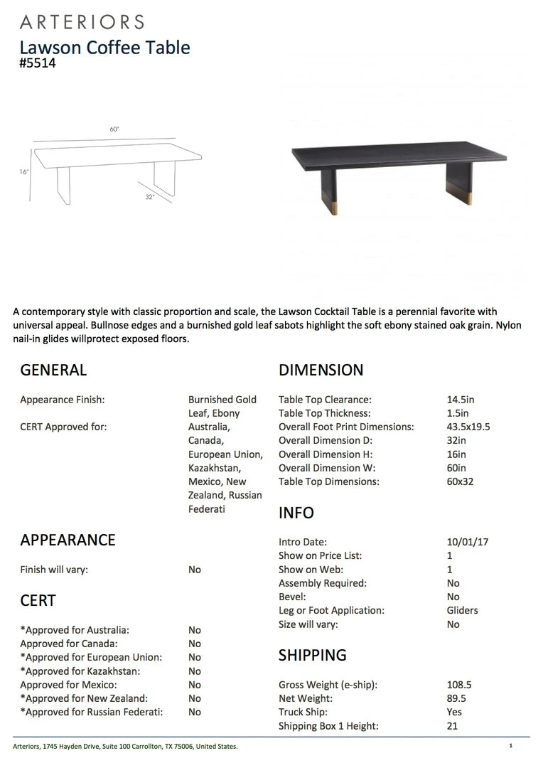 Arteriors Home Lawson Coffee Table 7 Arteriors Home Lawson Coffee Table