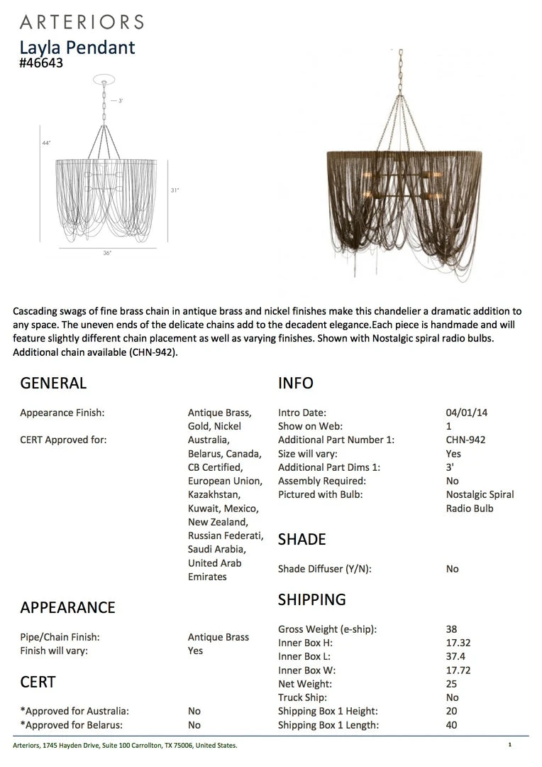 Arteriors Home New Arrivals Layla Pendant 7 Arteriors Home New Arrivals Layla Pendant