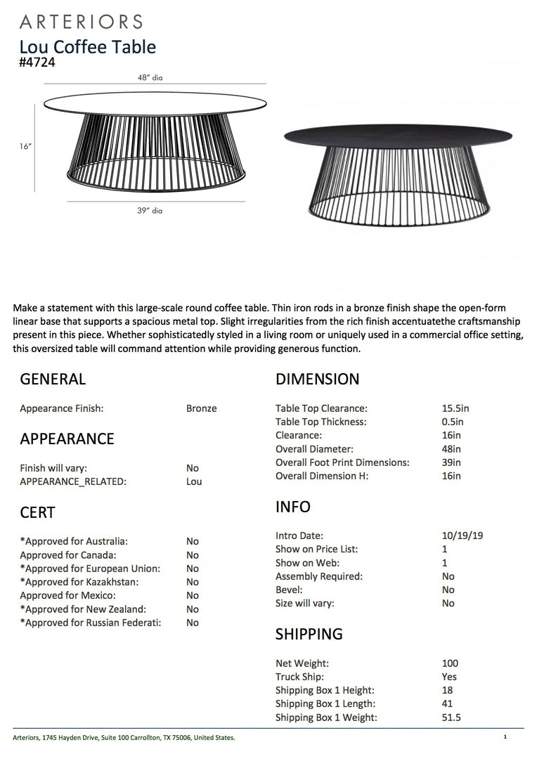 Arteriors Home Lou Coffee Table 7 Arteriors Home Lou Coffee Table