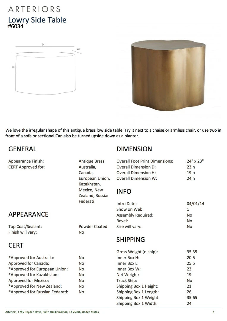 Arteriors Home New Arrivals Lowry Side Table 7 Arteriors Home New Arrivals Lowry Side Table