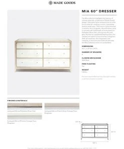 Made Goods New Arrivals Mia 60" Dresser Palladian Silver