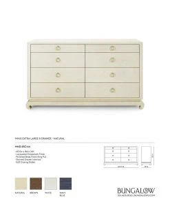 Bungalow 5 Ming Extra Large 8 Drawer Dresser Natural