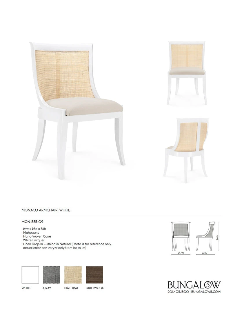 Bungalow 5 Monaco Armchair White New Arrivals 6 Bungalow 5 Monaco Armchair White New Arrivals
