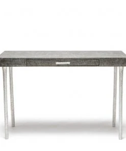 Made Goods New Arrivals Audrey Desk Charcoal Faux Linen