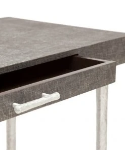 Made Goods New Arrivals Audrey Desk Charcoal Faux Linen
