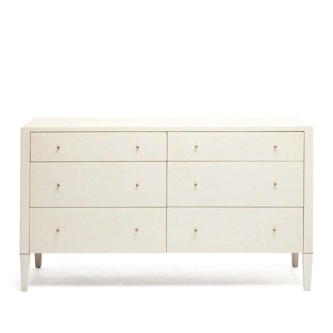 Made Goods Conrad 60" Dresser Off White Faux Raffia Made Goods Conrad 60" Dresser Off White Faux Raffia
