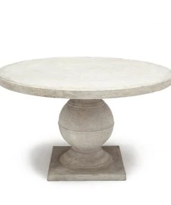 Made Goods Cyril Round Dining Table Light Gray Concrete