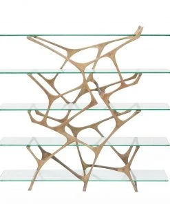 Made Goods Gerald Bookcase Aged Brass