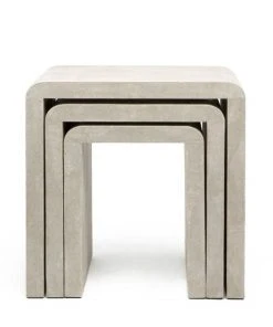 Made Goods Harlow Nesting Tables Sand Faux Shagreen 11 Made Goods Harlow Nesting Tables Sand Faux Shagreen