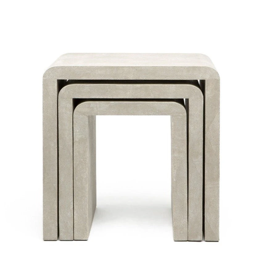 Made Goods Harlow Nesting Tables Sand Faux Shagreen 6 Made Goods Harlow Nesting Tables Sand Faux Shagreen