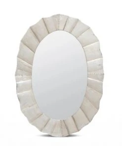 Made Goods Lara Oval Mirror Antique Silver