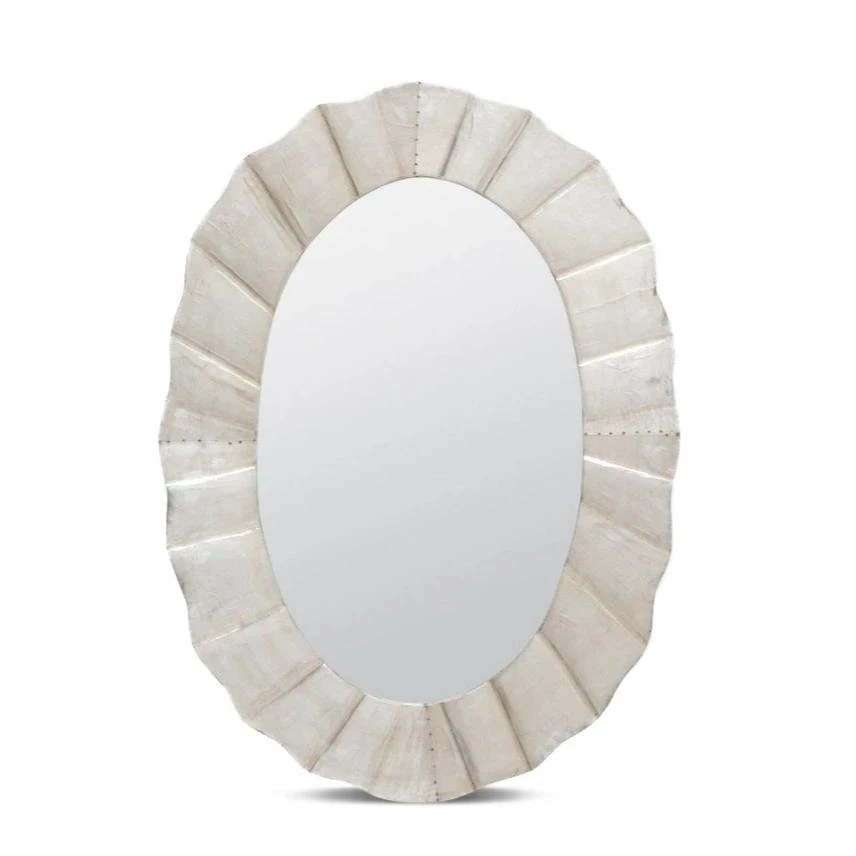 Made Goods Lara Oval Mirror Antique Silver Made Goods Lara Oval Mirror Antique Silver