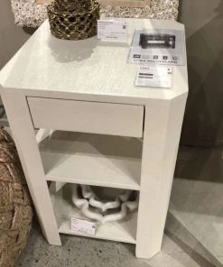 Made Goods Lena Single Nightstand Pristine Faux Raffia