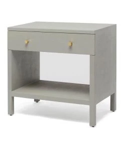 Made Goods Maris Double Nightstand Light Grey Faux Belgian Linen