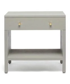 Made Goods Maris Double Nightstand Light Grey Faux Belgian Linen