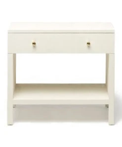 Made Goods Maris Double Nightstand White Faux Belgian Linen New Arrivals