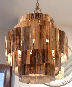 Made Goods Marjorie Chandelier Dark Natural Banana Bark