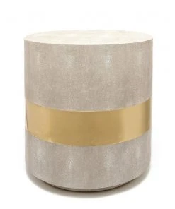 Made Goods New Arrivals Maxine Side Table Brass And Sand Faux Shagreen
