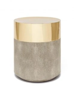 Made Goods Maxine Stool Brass And Sand Faux Shagreen New Arrivals