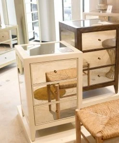 Made Goods Mia Single Nightstand Pristine Vintage Faux Shagreen