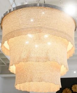 Made Goods New Arrivals Patricia Chandelier Natural Coco Beads And Silver Metal