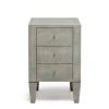 Made Goods New Arrivals Sorin 3 Drawer Single Nightstand Castor Gray Faux Shagreen