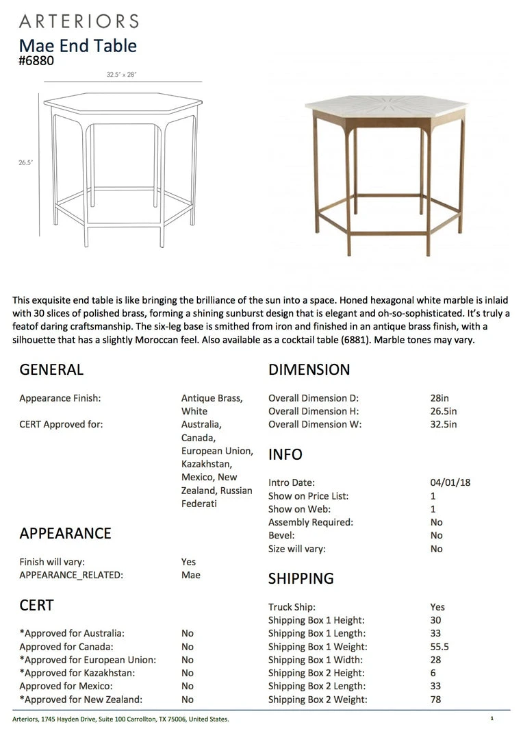 Arteriors Home Mae End Table New Arrivals 7 Arteriors Home Mae End Table New Arrivals