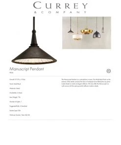 Currey And Company Manuscript Pendant 10 Currey And Company Manuscript Pendant