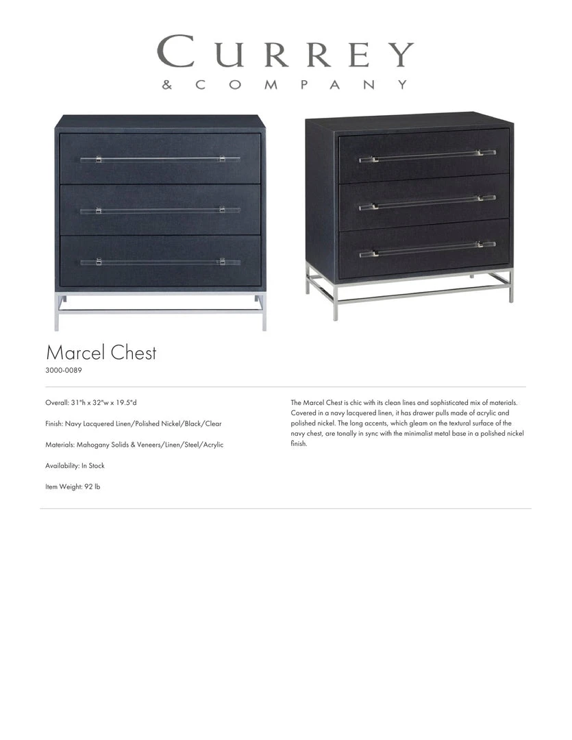 Currey And Company New Arrivals Marcel Chest 6 Currey And Company New Arrivals Marcel Chest
