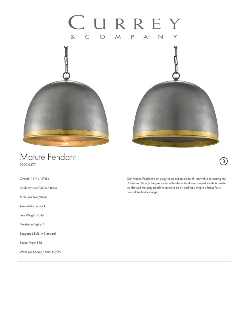 Currey And Company Matute Pendant 6 Currey And Company Matute Pendant