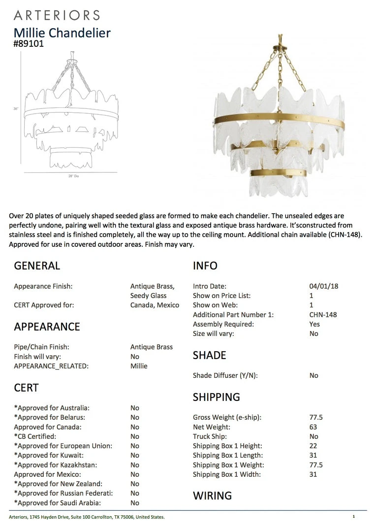 Arteriors Home New Arrivals Millie Chandelier 7 Arteriors Home New Arrivals Millie Chandelier