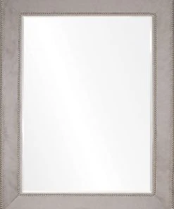Mirror Home Grey Hide And Silver Nailhead Mirror New Arrivals