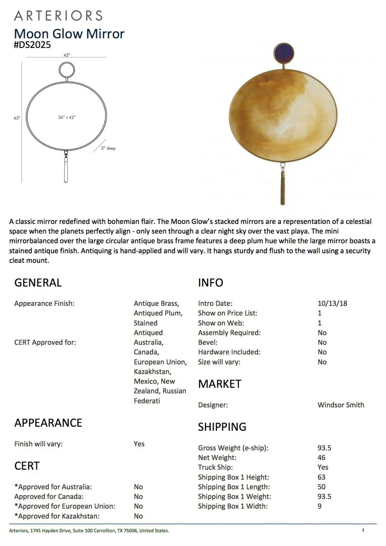 Arteriors Home New Arrivals Moon Glow Mirror 7 Arteriors Home New Arrivals Moon Glow Mirror