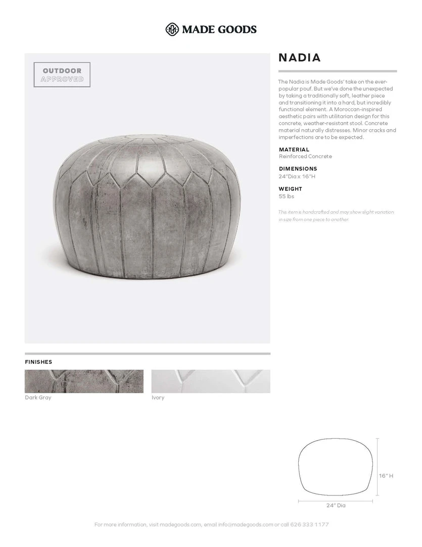 Made Goods Nadia Stool Ivory Concrete New Arrivals 6 Made Goods Nadia Stool Ivory Concrete New Arrivals