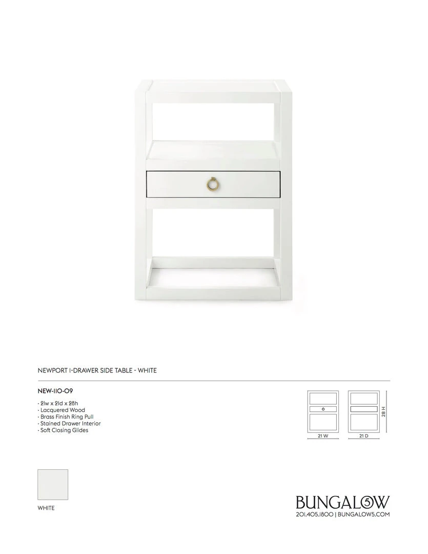 Bungalow 5 Newport One Drawer Side Table New Arrivals 7 Bungalow 5 Newport One Drawer Side Table New Arrivals