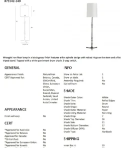 Arteriors Home New Arrivals Nathan Gesso Iron Floor Lamp Black 12 Arteriors Home New Arrivals Nathan Gesso Iron Floor Lamp Black