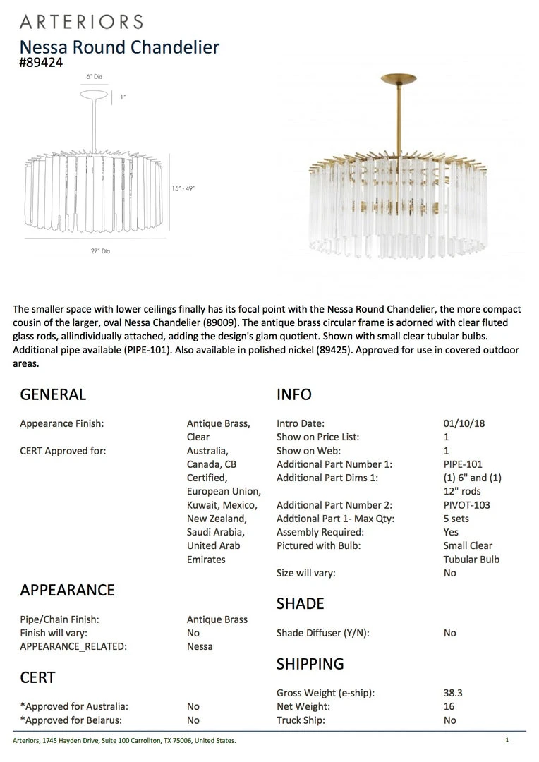 Arteriors Home Nessa Chandelier Round Antique Brass New Arrivals Arteriors Home Nessa Chandelier Round Antique Brass New Arrivals