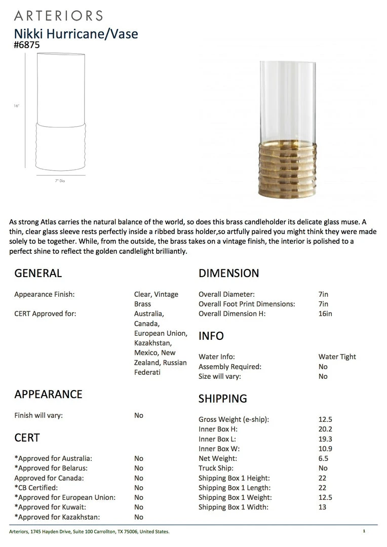 Arteriors Home New Arrivals Nikki Hurricane Or Vase 7 Arteriors Home New Arrivals Nikki Hurricane Or Vase