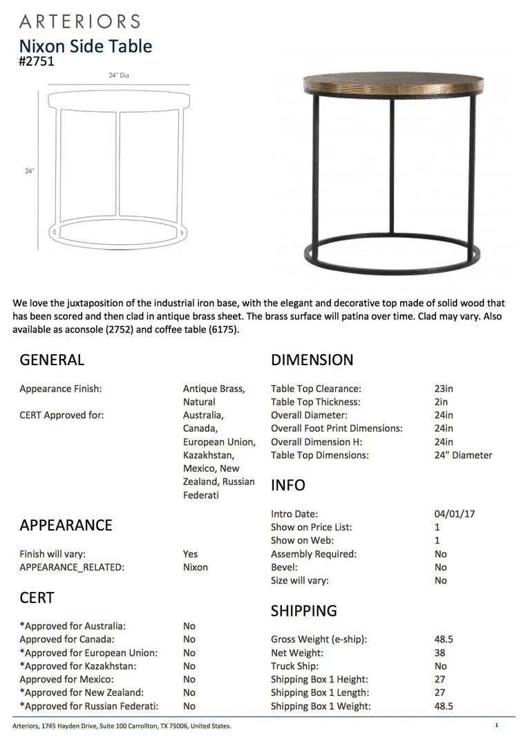 Arteriors Home New Arrivals Nixon Side Table 7 Arteriors Home New Arrivals Nixon Side Table