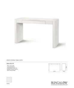 Bungalow 5 New Arrivals Odom Console Table White