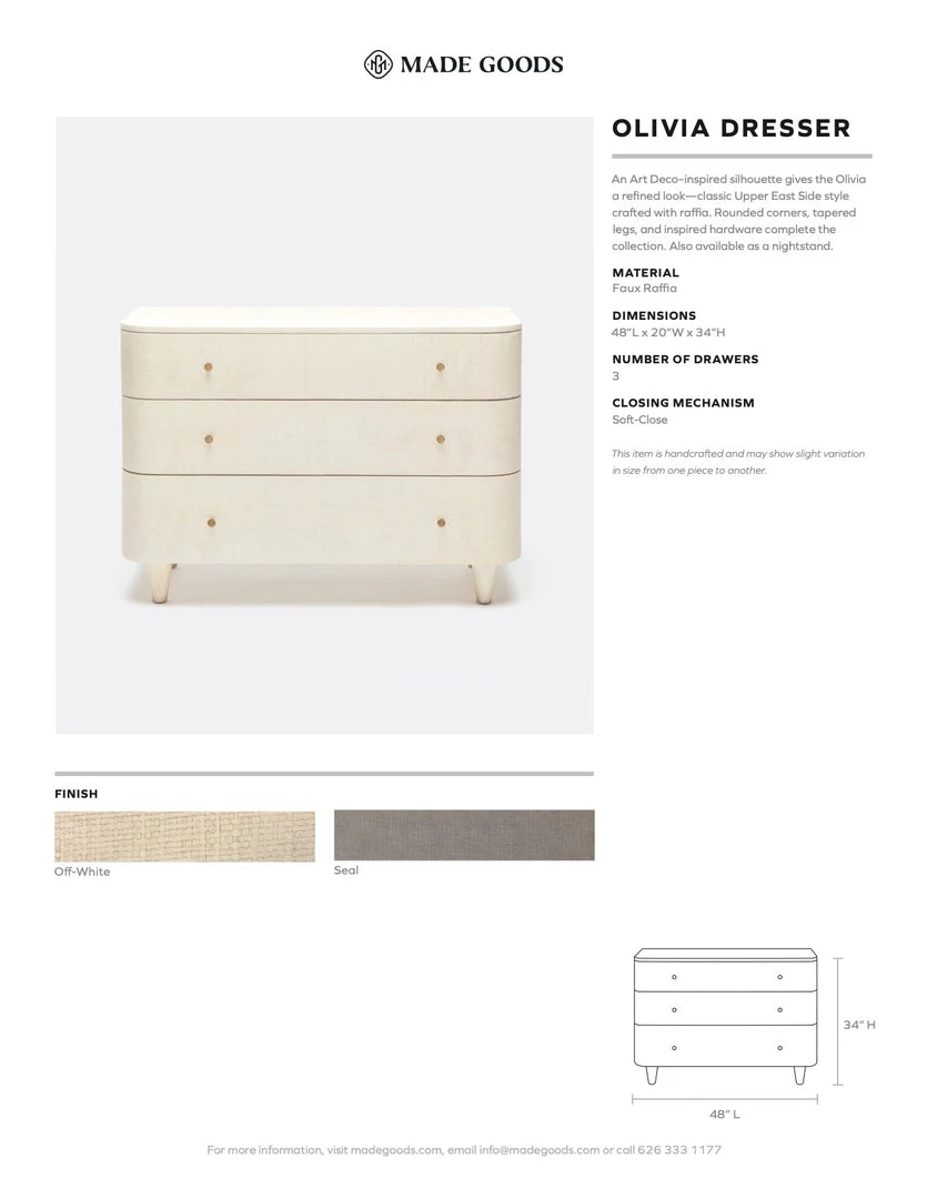 Made Goods Olivia 3 Drawer Dresser Seal Faux Raffia 4 Made Goods Olivia 3 Drawer Dresser Seal Faux Raffia