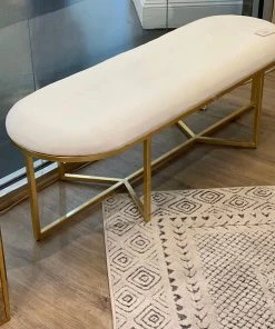 Worlds Away New Arrivals Tamia Bench Gold Leaf