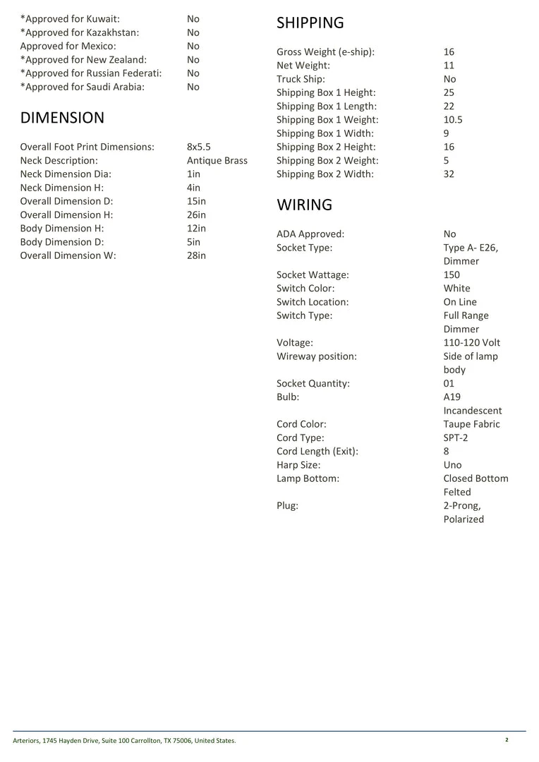 Arteriors Home New Arrivals Odessa Table Lamp 8 Arteriors Home New Arrivals Odessa Table Lamp