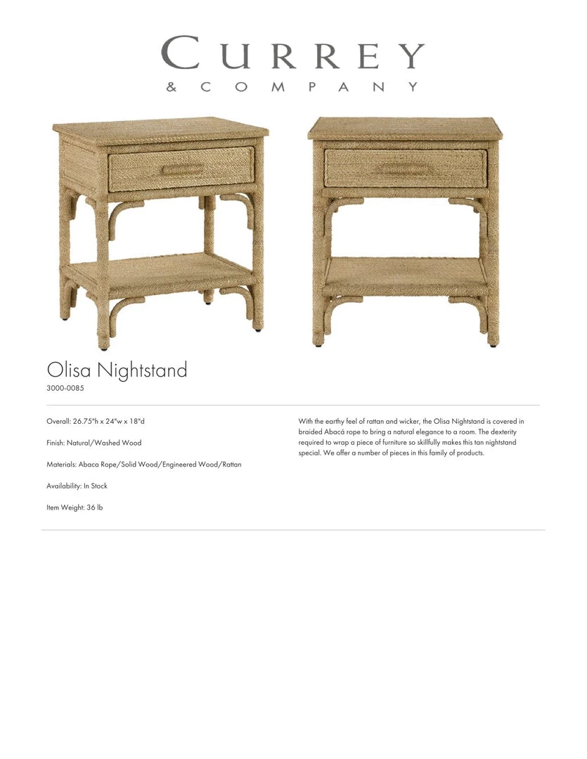 Currey And Company New Arrivals Olisa Nightstand 6 Currey And Company New Arrivals Olisa Nightstand