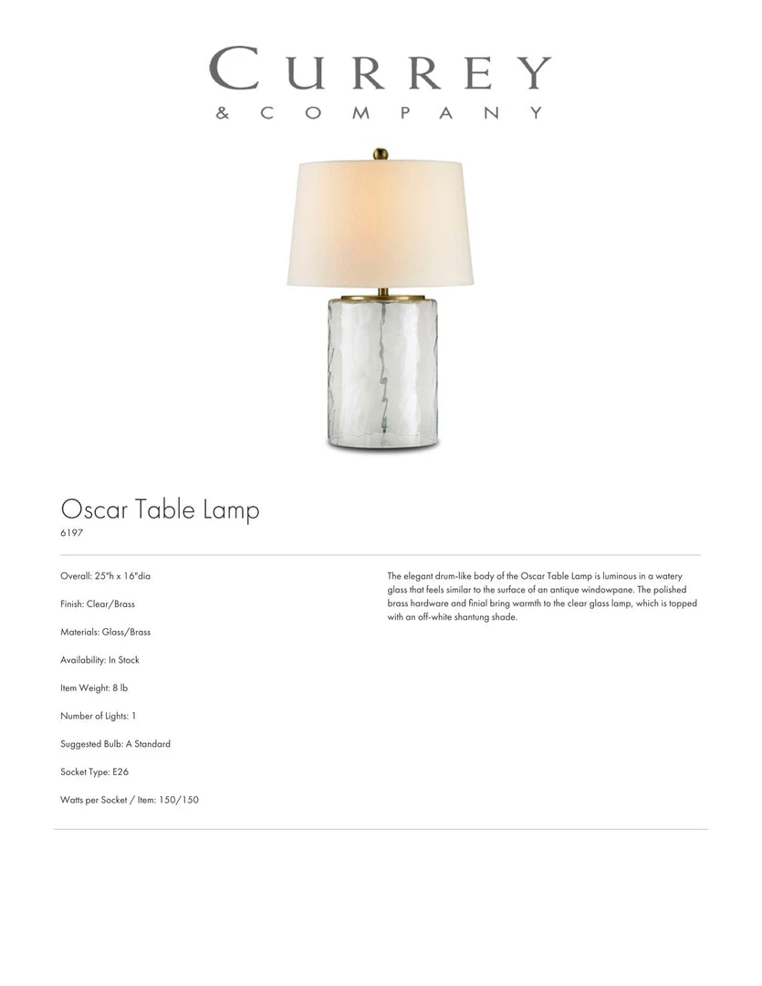 Currey And Company New Arrivals Oscar Table Lamp 5 Currey And Company New Arrivals Oscar Table Lamp